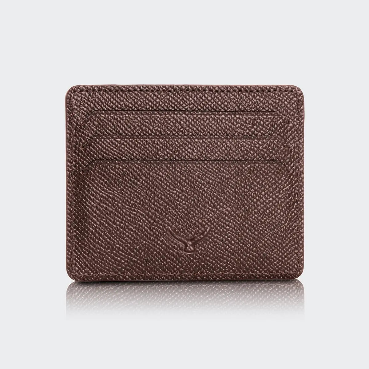 Hakiki Deri Erkek Minimal Kartlık Cüzdan - Kahve
