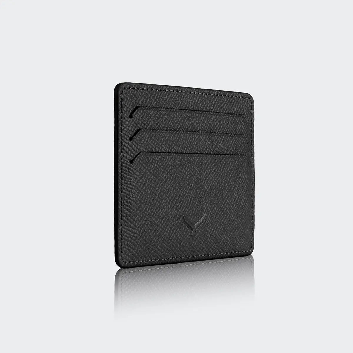 Hakiki Deri Erkek Minimal Kartlık Cüzdan -Siyah