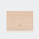 Hakiki Deri Kadın Slim Kartlıklı Cüzdan - Bej