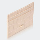 Hakiki Deri Kadın Slim Kartlıklı Cüzdan - Bej