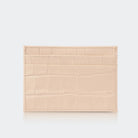 Hakiki Deri Kadın Slim Kartlıklı Cüzdan - Bej