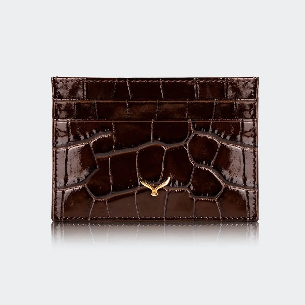 Hakiki Deri Kadın Slim Kartlıklı Cüzdan - Kahve