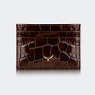 Hakiki Deri Kadın Slim Kartlıklı Cüzdan - Kahve