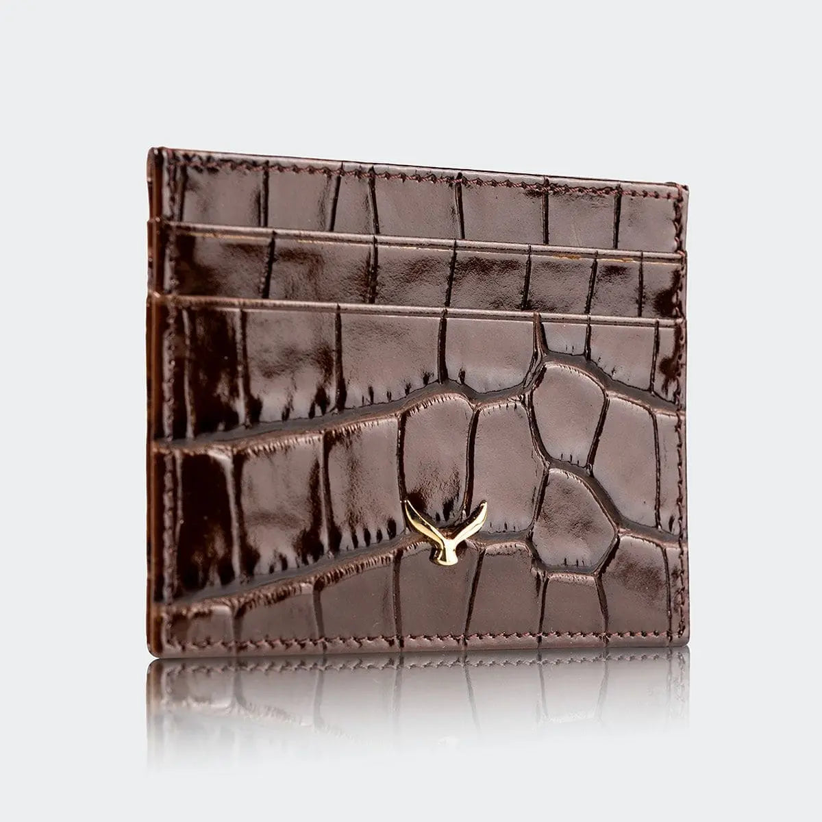 Hakiki Deri Kadın Slim Kartlıklı Cüzdan - Kahve