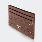 Hakiki Deri Kadın Slim Kartlıklı Cüzdan - Kahve