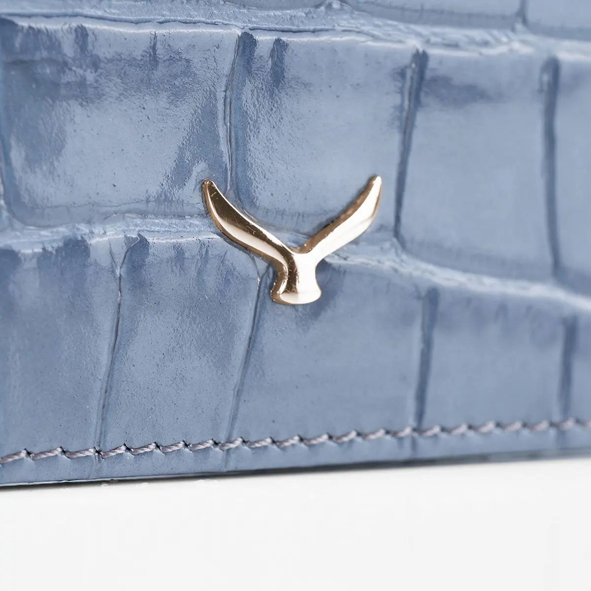 Hakiki Deri Kadın Slim Kartlıklı Cüzdan - Mavi