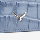 Hakiki Deri Kadın Slim Kartlıklı Cüzdan - Mavi