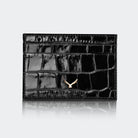 Hakiki Deri Kadın Slim Kartlıklı Cüzdan - Siyah