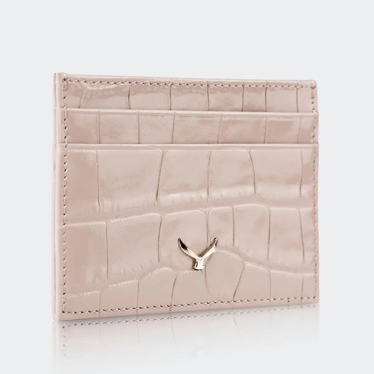 Hakiki Deri Kadın Slim Kartlıklı Cüzdan - Vizon