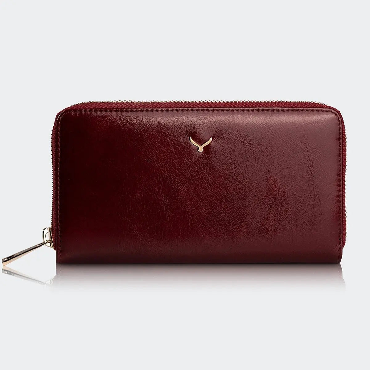 Hakiki Deri Kadın Vintage Cüzdan - Bordo