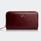 Hakiki Deri Kadın Vintage Cüzdan - Bordo