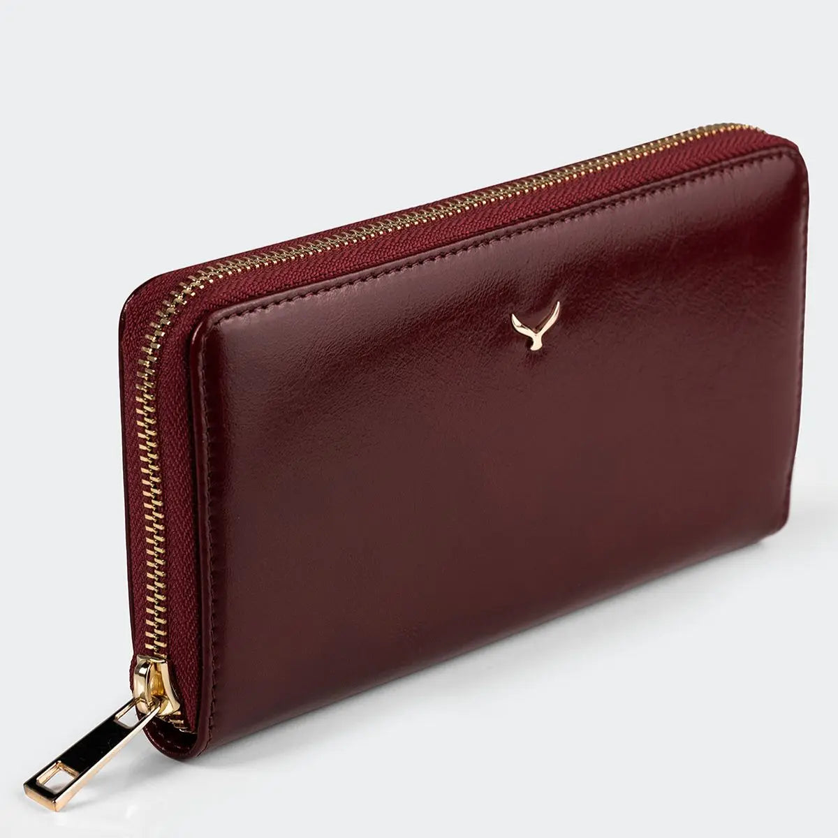 Hakiki Deri Kadın Vintage Cüzdan - Bordo