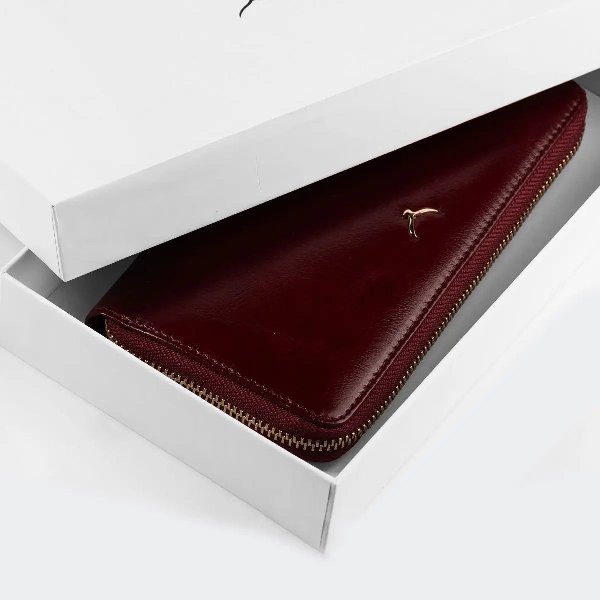 Hakiki Deri Kadın Vintage Cüzdan - Bordo