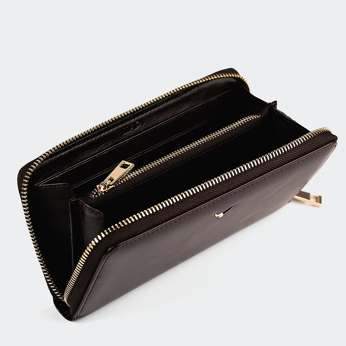 Hakiki Deri Kadın Vintage Cüzdan - Kahve