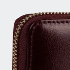 Hakiki Deri Kadın Vintage Cüzdan - Koyu Bordo