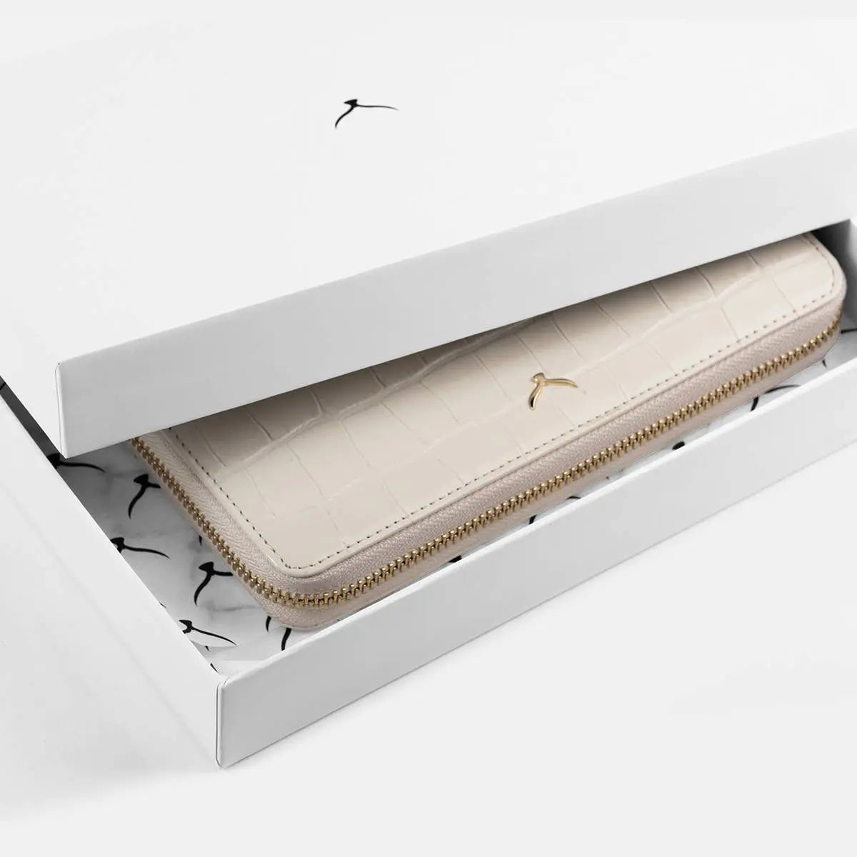 Hakiki Deri Kadın Zarif Cüzdan - Beyaz