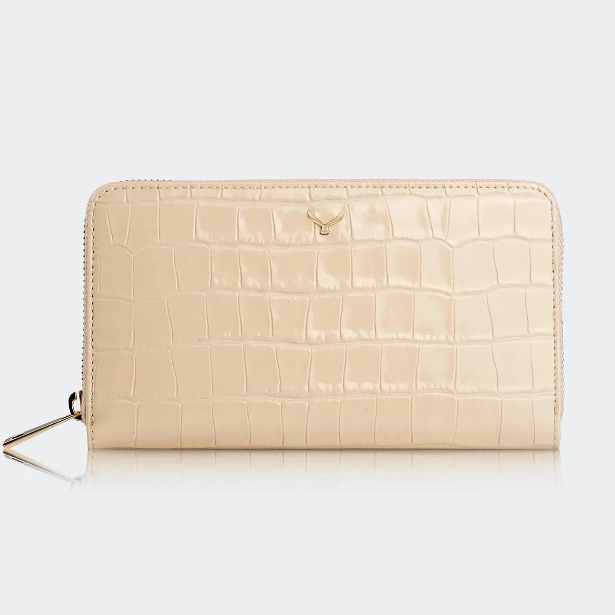 Hakiki Deri Kadın Zarif Cüzdan - Bej