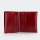 Hakiki Deri Kadın Zarif Kartlıklı Cüzdan - Bordo