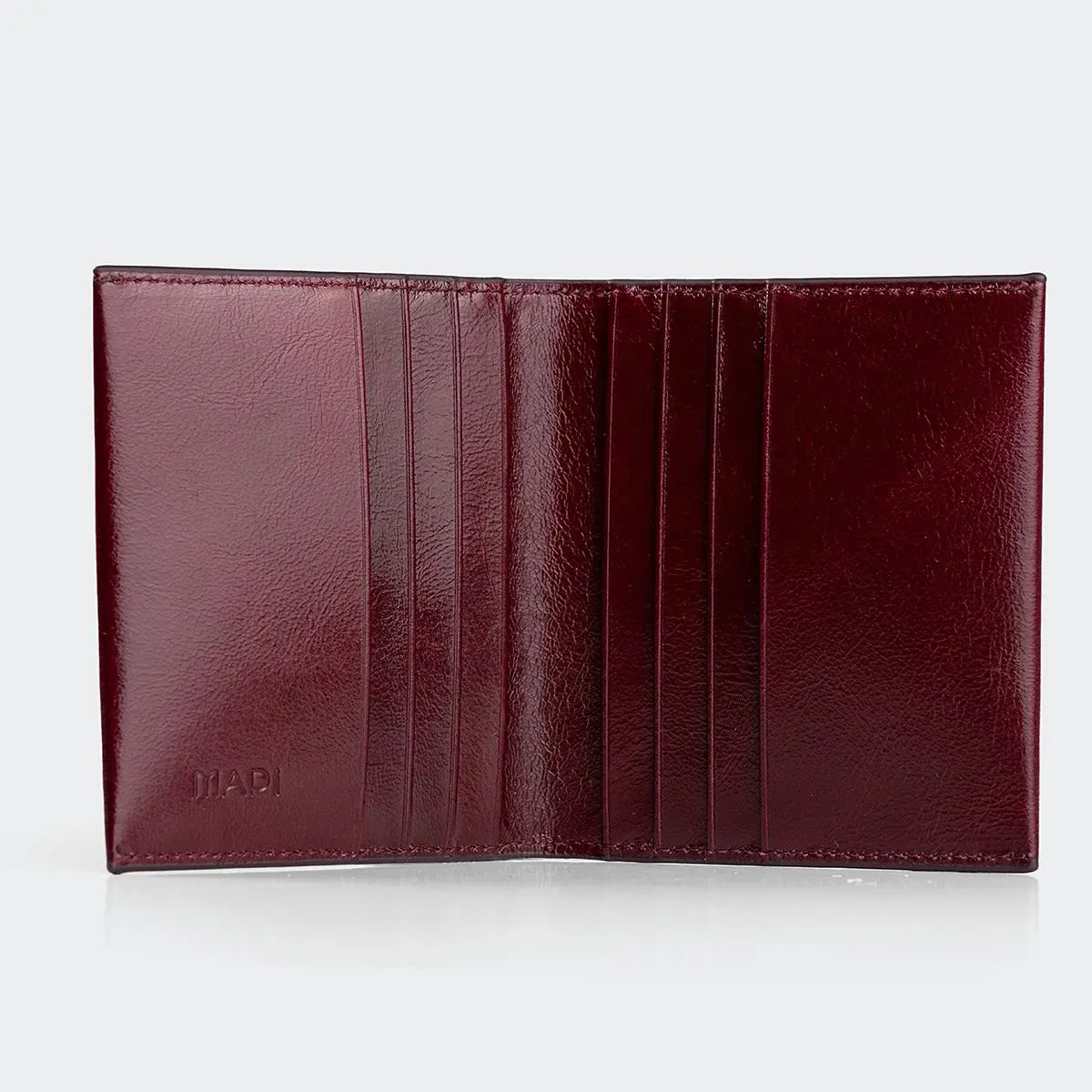 Hakiki Deri Kadın Zarif Kartlıklı Cüzdan - Koyu Bordo