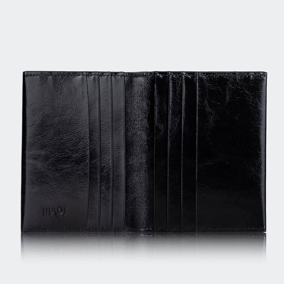 Hakiki Deri Kadın Zarif Kartlıklı Cüzdan - Siyah