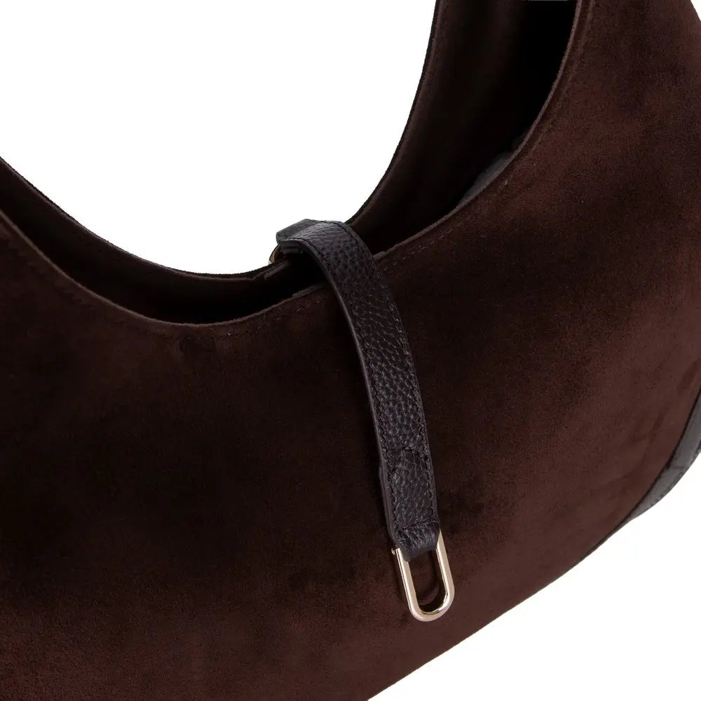 Süet Deri Rosa Kadın Çanta - Süet Kahve