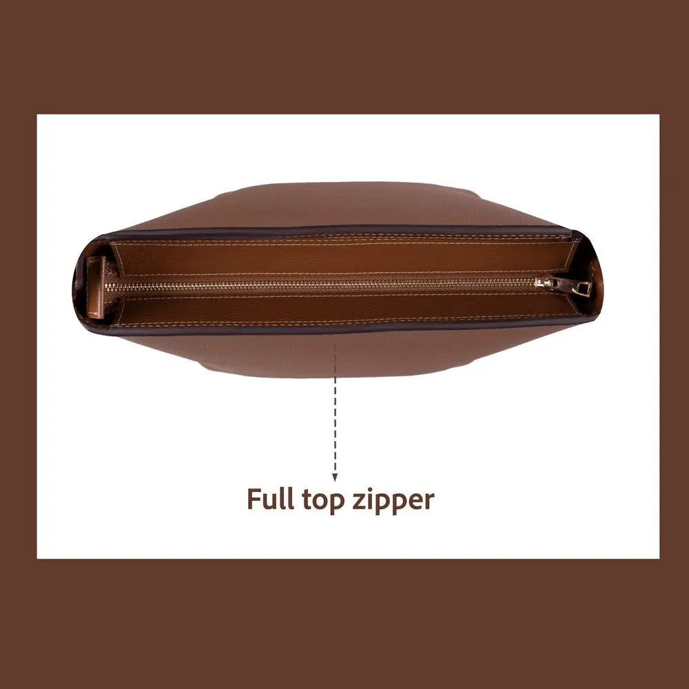 Hakiki Deri Elena Kadın Çanta - Taba