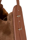 Süet Deri Carina Tote Çanta - Taba