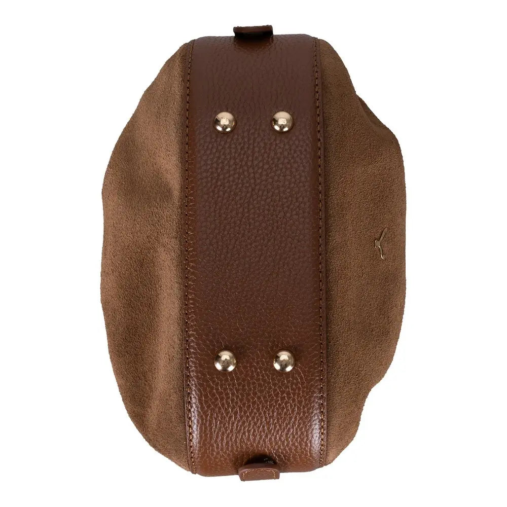 Süet Deri Valentina Kadın Çanta - Taba